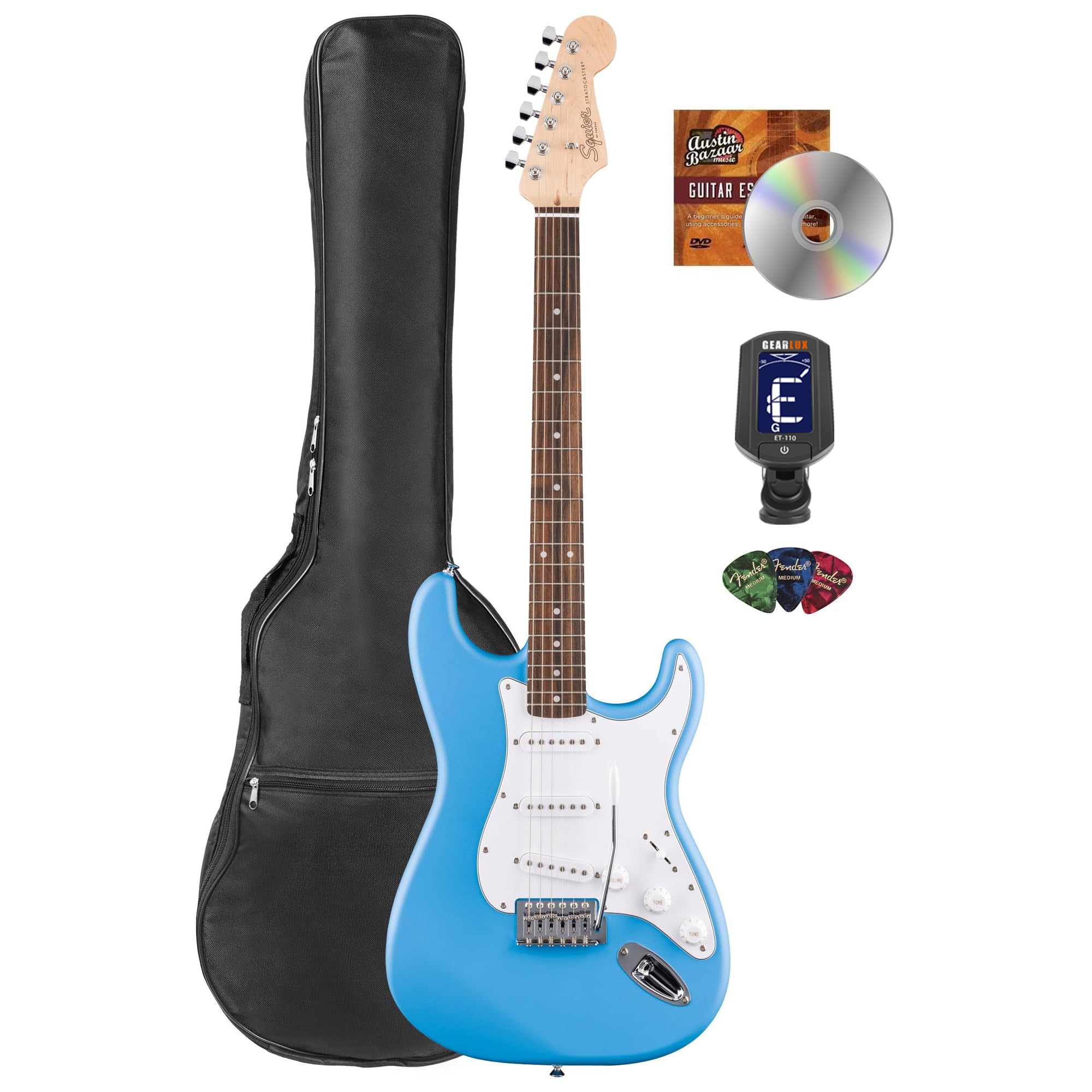 Amazon.com: Fender Squier Stratocaster - California Blue Bundle